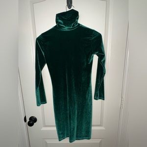 Emerald Green Velvet Mini Dress